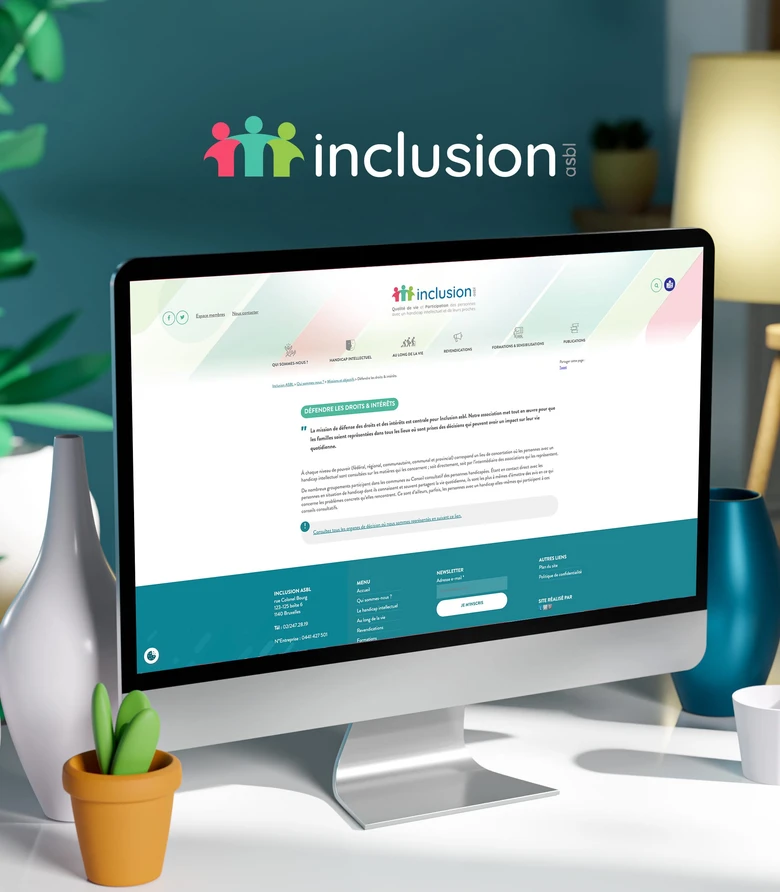 Inclusion asbl — Création d’un site vitrine sur-mesure.