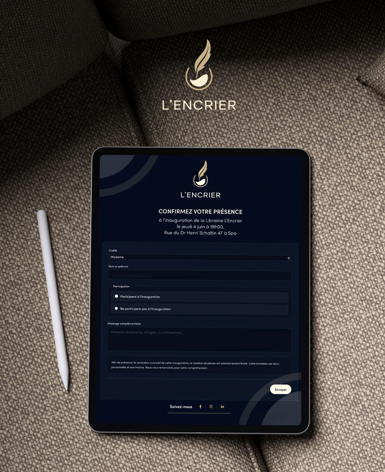L'Encrier — Création d'une landing page.