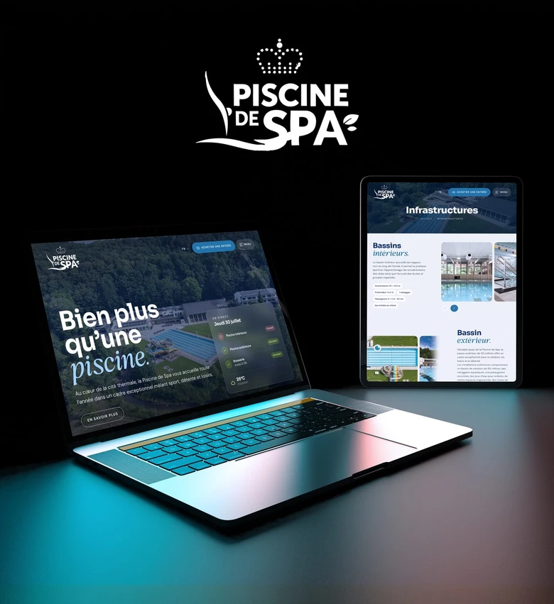 Piscine de Spa — Création d'un site vitrine sur-mesure.