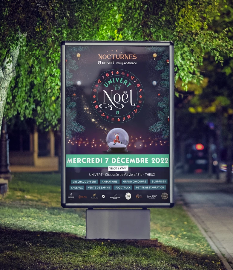 Univert de Noël — Travaux de graphisme.