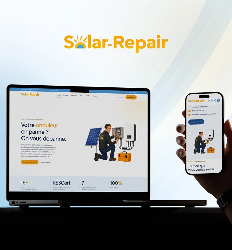 Solar-Repair — Création d'un site vitrine sur-mesure.